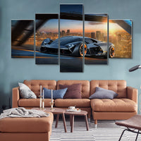 Lamborghini Terzo Millennio Luxury Sports Car 5 Piece Canvas Wall Art Painting Wallpaper Poster Picture Print Photo Decor