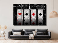 Ace Poker Card Abstract 4 Piece Canvas Wall Art Painting Wallpaper Poster Picture Print Photo Decor