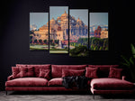 Beautiful Akshardham Temple New Delhi 4 Piece Canvas Wall Art Painting Wallpaper Poster Picture Print Photo Decor