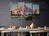 Beautiful Akshardham Temple New Delhi 4 Piece Canvas Wall Art Painting Wallpaper Poster Picture Print Photo Decor