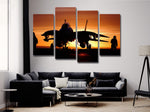 F-14  Fighter Jet Tomcat In Sunset 4 Piece Canvas Wall Art Painting Wallpaper Poster Picture Print Photo Decor