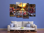 Amsterdam River and Spring Flowers Cycle Sunset Sunrise 4 Piece Canvas Wall Art Painting Wallpaper Poster Picture Print Photo Decor