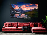 Sky Mountain Landscape Matterhorn Switzerland 4 Piece Canvas Wall Art Painting Wallpaper Poster Picture Print Photo Decor