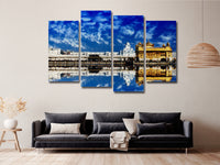 The Golden Temple Amritsar Panoramic View 4 Piece Canvas Wall Art Painting Wallpaper Poster Picture Print Photo Decor