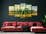 John Deere Tractors Abstract Sky View 5 Piece Canvas Wall Art Painting Wallpaper Poster Picture Print Photo Decor