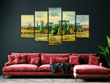 John Deere Tractors Abstract Sky View 5 Piece Canvas Wall Art Painting Wallpaper Poster Picture Print Photo Decor