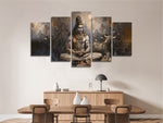 Lord Shiva Abstract Hindu Religious 5 Piece Canvas Wall Art Painting Wallpaper Poster Picture Print Photo Decor