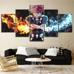 Anime My Hero Academia Todoroki Movie Manga Cartoon 5 Piece Canvas Wall Art Painting Wallpaper Poster Picture Print Photo Decor