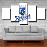 MLB Kansas City Royals Baseball Sports Team Logo 5 Piece Canvas Wall Art Painting Wallpaper Poster Picture Print Photo Decor
