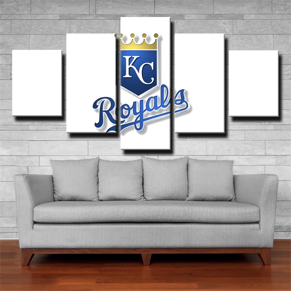 MLB Kansas City Royals Baseball Sports Team Logo 5 Piece Canvas Wall Art Painting Wallpaper Poster Picture Print Photo Decor