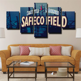 MLB Seattle Mariners Baseball Sports Team Logo 5 Piece Canvas Wall Art Painting Wallpaper Poster Picture Print Photo Decor
