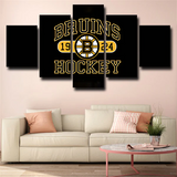 NHL Hockey Sports Team Boston Bruins 1924 Logo 5 Piece Canvas Wall Art Painting Wallpaper Poster Picture Print Photo Decor