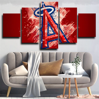 Los Angeles Angels MLB Baseball Team Logo 5 Piece Canvas Wall Art Painting Wallpaper Poster Picture Print Photo Decor