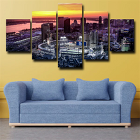 San Diego Padres Petco Park Baseball Stadium Sunset 5 Piece Canvas Wall Art Painting Wallpaper Poster Picture Print Photo Decor