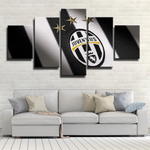 The Zebras Serie A Football Club Juventus FC Logo 5 Piece Canvas Wall Art Painting Wallpaper Poster Picture Print Photo Decor