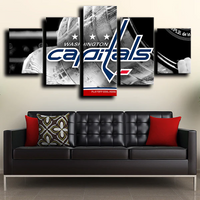Washington Capitals Sports Team NHL Hockey Logo 5 Piece Canvas Wall Art Painting Wallpaper Poster Picture Print Photo Decor