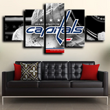 Washington Capitals Sports Team NHL Hockey Logo 5 Piece Canvas Wall Art Painting Wallpaper Poster Picture Print Photo Decor