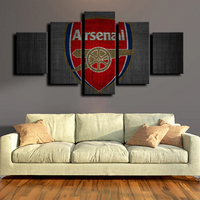 Arsenal The Gunners Premier League Football Team Logo 5 Piece Canvas Wall Art Painting Wallpaper Poster Picture Print Photo Decor