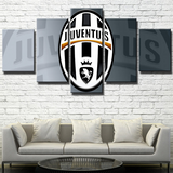Italian Football Club Juventus FC Logo Soccer Team 5 Piece Canvas Wall Art Painting Wallpaper Poster Picture Print Photo Decor