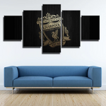 Premier League Football Team Liverpool FC Logo 5 Piece Canvas Wall Art Painting Wallpaper Poster Picture Print Photo Decor