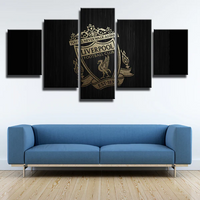 Premier League Football Team Liverpool FC Logo 5 Piece Canvas Wall Art Painting Wallpaper Poster Picture Print Photo Decor