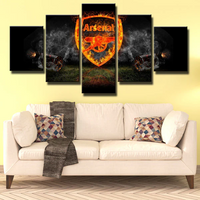 Premier League Football Team Arsenal FC Logo 5 Piece Canvas Wall Art Painting Wallpaper Poster Picture Print Photo Decor