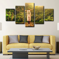 Kobe Bryant NBA Basketball Legend Los Angeles Lakers 5 Piece Canvas Wall Art Painting Wallpaper Poster Picture Print Photo Decor