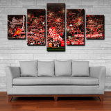 Liverpool FC Fans in Full Glory Anfield Atmosphere 5 Piece Canvas Wall Art Painting Wallpaper Poster Picture Print Photo Decor