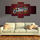 Cleveland Cavaliers NBA Basketball Sports Logo 5 Piece Canvas Wall Art Painting Wallpaper Poster Picture Print Photo Decor