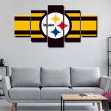 Pittsburgh Steelers NFL Football Sports Team Logo 5 Piece Canvas Wall Art Painting Wallpaper Poster Picture Print Photo Decor