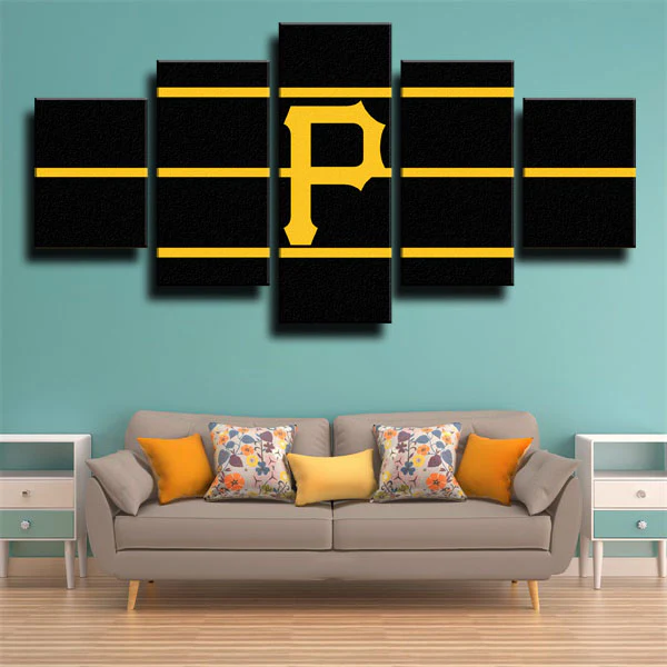 Pittsburgh Pirates MLB Baseball Sports Team Logo 5 Piece Canvas Wall Art Painting Wallpaper Poster Picture Print Photo Decor