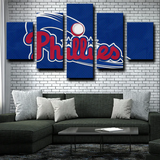 MLB Philadelphia Phillies Baseball Sports Team Logo 5 Piece Canvas Wall Art Painting Wallpaper Poster Picture Print Photo Decor