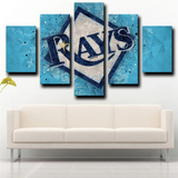 Tampa Bay Rays MLB Baseball Sports Team Logo 5 Piece Canvas Wall Art Painting Wallpaper Poster Picture Print Photo Decor