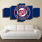 Washington Nationals MLB Baseball Sports Team Logo 5 Piece Canvas Wall Art Painting Wallpaper Poster Picture Print Photo Decor
