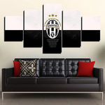 Juventus FC Italian Serie A Football Team Logo 5 Piece Canvas Wall Art Painting Wallpaper Poster Picture Print Photo Decor