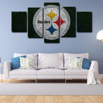 American NFL Football Team Pittsburgh Steelers Logo 5 Piece Canvas Wall Art Painting Wallpaper Poster Picture Print Photo Decor