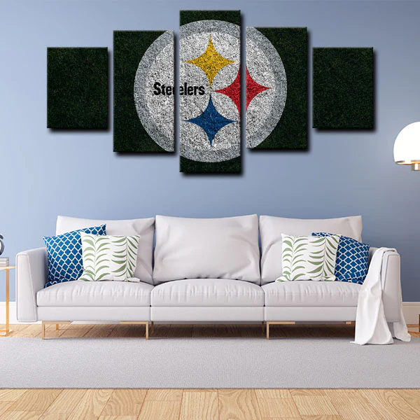 American NFL Football Team Pittsburgh Steelers Logo 5 Piece Canvas Wall Art Painting Wallpaper Poster Picture Print Photo Decor