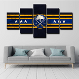 NHL Hockey Sports Team Buffalo Sabres Logo 5 Piece Canvas Wall Art Painting Wallpaper Poster Picture Print Photo Decor