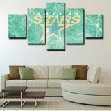 Dallas Stars NHL Hockey Sports Team Logo 5 Piece Canvas Wall Art Painting Wallpaper Poster Picture Print Photo Decor