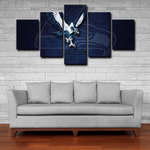 Seattle Seahawks NFL Football Team Logo Eagle 5 Piece Canvas Wall Art Painting Wallpaper Poster Picture Print Photo Decor