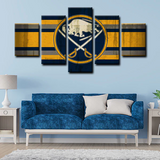 Buffalo Sabres Logo NHL Hockey Sports Team 5 Piece Canvas Wall Art Painting Wallpaper Poster Picture Print Photo Decor