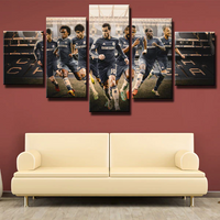 Chelsea Football Club Blue Army Players in Action 5 Piece Canvas Wall Art Painting Wallpaper Poster Picture Print Photo Decor