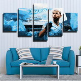 Sergio Agüero Manchester City FC Striker Football 5 Piece Canvas Wall Art Painting Wallpaper Poster Picture Print Photo Decor