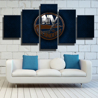 New York Islanders NHL Hockey Team Logo 5 Piece Canvas Wall Art Painting Wallpaper Poster Picture Print Photo Decor