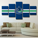 Vancouver Canucks Stripes Logo NHL Hockey Sports 5 Piece Canvas Wall Art Painting Wallpaper Poster Picture Print Photo Decor