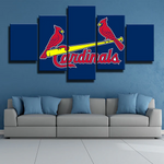 St. Louis Cardinals MLB Baseball Sports Team Logo 5 Piece Canvas Wall Art Painting Wallpaper Poster Picture Print Photo Decor