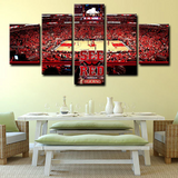 Chicago Bulls Court Stadium NBA Basketball Team 5 Piece Canvas Wall Art Painting Wallpaper Poster Picture Print Photo Decor