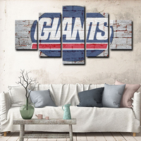 NFL American Football Team New York Giants Logo 5 Piece Canvas Wall Art Painting Wallpaper Poster Picture Print Photo Decor