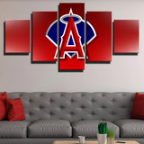 Los Angeles Angels MLB Baseball Sports Team Logo 5 Piece Canvas Wall Art Painting Wallpaper Poster Picture Print Photo Decor