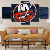 NHL Hockey New York Islanders Sports Team Logo 5 Piece Canvas Wall Art Painting Wallpaper Poster Picture Print Photo Decor